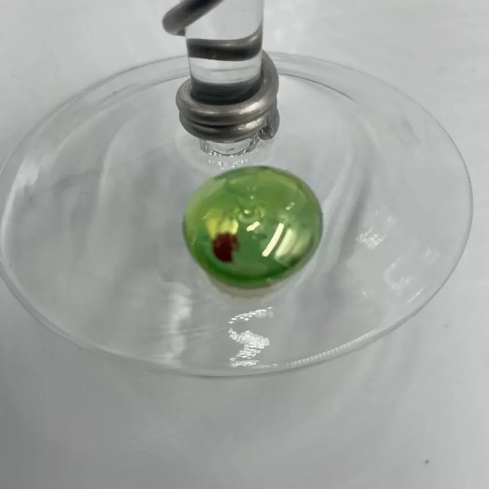 Set of 2 Wire Wrapped Martini Glasses Drinkware with Glass Olives Barware - Picture 5 of 7